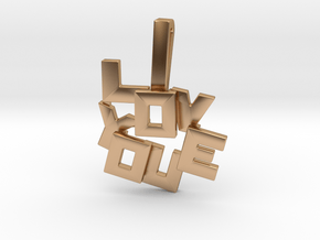 "I LOVE YOU" Pendant in Polished Bronze