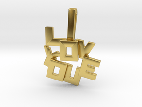 "I LOVE YOU" Pendant in Polished Brass