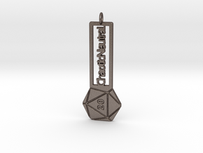 Chaotic Neutral RPG Keychain in Polished Bronzed-Silver Steel