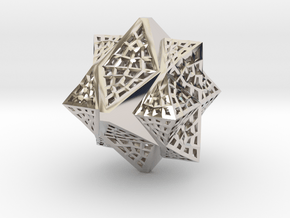 Tetra Cube octa Family Compound in Rhodium Plated Brass