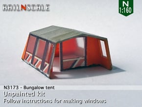 Bungalow tent (N 1:160) in Tan Fine Detail Plastic