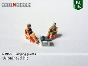 Camping guests and accessories - kit A (N 1:160) in Smoothest Fine Detail Plastic