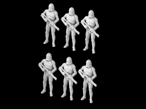 (1/47) 6x Clone Trooper Phase 2 in formation in Tan Fine Detail Plastic