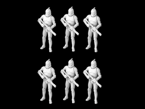 (1/47) 6x Clone Trooper Phase 1 in formation in Tan Fine Detail Plastic