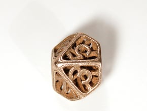 Hedron Dice Set in Polished Bronzed Silver Steel: d10