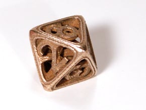 Hedron Dice Set in Polished Bronzed Silver Steel: d8