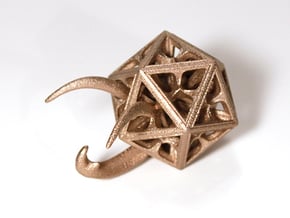 Beetle-Hedron in Polished Bronzed Silver Steel