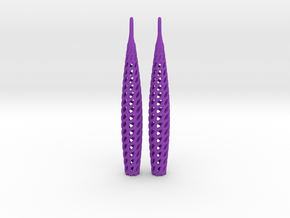 D-STRUCTURA Line Earrings. Structured Chic. in Purple Processed Versatile Plastic