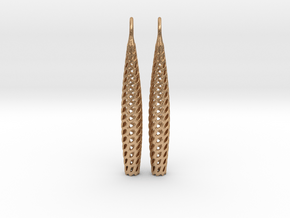 D-STRUCTURA Line Earrings. Structured Chic. in Natural Bronze