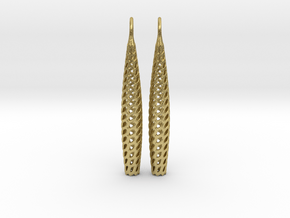 D-STRUCTURA Line Earrings. Structured Chic. in Natural Brass