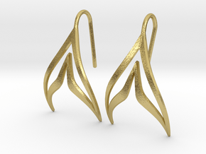sWINGS Sharp Earrings in Natural Brass