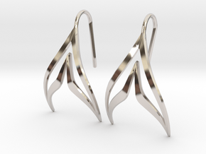 sWINGS Sharp Earrings in Rhodium Plated Brass