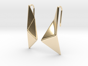 sWINGS Origami Earrings in 14K Yellow Gold