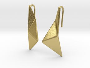 sWINGS Origami Earrings in Natural Brass