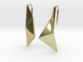 sWINGS Origami Earrings in 18k Gold Plated Brass