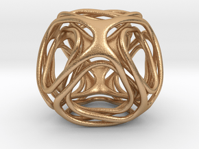 Twisted looped Octahedron  in Natural Bronze