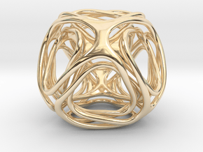 Twisted looped Octahedron  in 14k Gold Plated Brass