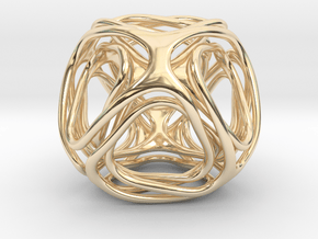 Twisted looped Octahedron  in 14K Yellow Gold