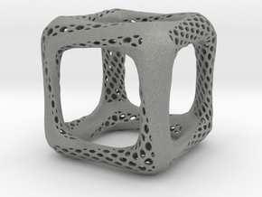 Perforated Twisted Cube in Gray PA12