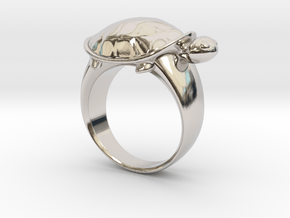 Turtle Ring (Size 7.5) in Rhodium Plated Brass