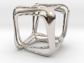 Twisted Looped Cube in Platinum