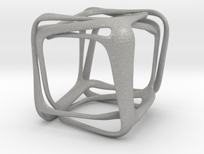 Twisted Looped Cube in Aluminum