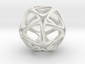 Icosahedron Looped  in White Natural Versatile Plastic
