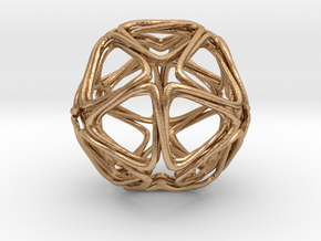 Icosahedron Looped  in Natural Bronze