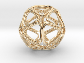 Icosahedron Looped  in 14k Gold Plated Brass