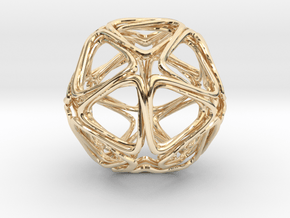 Icosahedron Looped  in 14K Yellow Gold