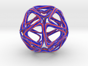 Icosahedron Looped  in Glossy Full Color Sandstone