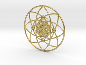 Wiltshire Crop Circle Pendant in Natural Brass