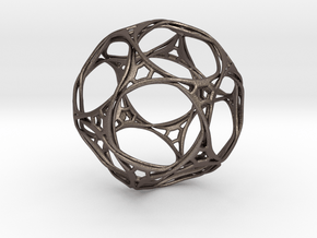 Looped docecahedron in Polished Bronzed-Silver Steel
