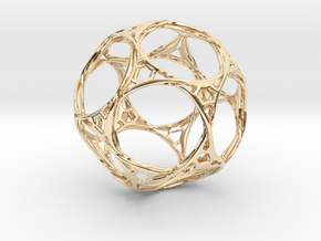 Looped docecahedron in 14k Gold Plated Brass