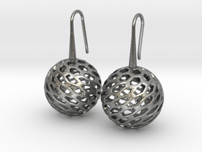 HONEYCANE Earrings in Natural Silver