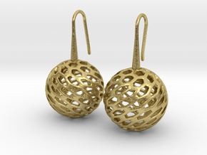 HONEYCANE Earrings in Natural Brass