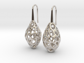 HONEYBIT Twist Earrings in Rhodium Plated Brass