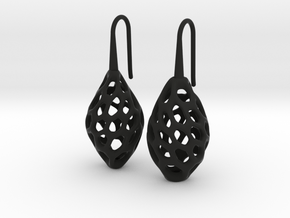 HONEYBIT Twist Earrings in Black Natural Versatile Plastic