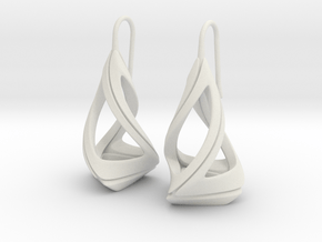 Trianon T.1, Earrings in White Premium Versatile Plastic