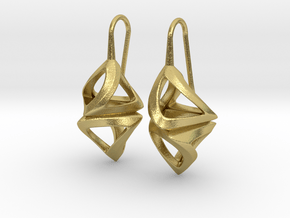 Trianon Twist, Earrings in Natural Brass