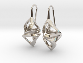 Trianon Twist, Earrings in Rhodium Plated Brass