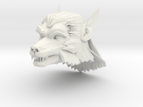 werewolf head 1 in White Natural Versatile Plastic