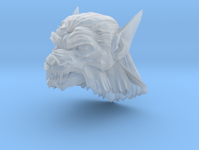 werewolf head 3 in Smooth Fine Detail Plastic
