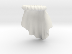 Modest Cape Mantling in White Natural Versatile Plastic: Small