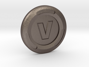 V-Buck in Polished Bronzed-Silver Steel