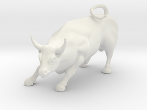 HO Scale Bull in White Natural Versatile Plastic