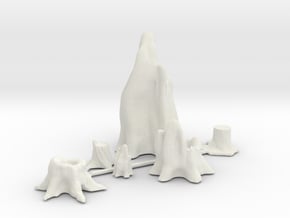 HO Scale Stumps in White Natural Versatile Plastic