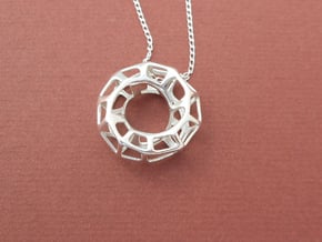 Mobius Torus - Pendant in Cast Metals in Polished Silver