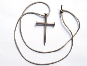 Nail Cross in Polished Bronzed Silver Steel