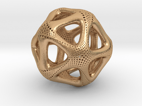 Perforated Twisted Icosahedron Type 1 in Natural Bronze